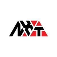 Diseño de logotipo de letra triangular nxt con forma de triángulo. monograma de diseño del logotipo del triángulo nxt. plantilla de logotipo de vector de triángulo nxt con color rojo. logotipo triangular nxt logotipo simple, elegante y lujoso. siguiente