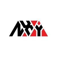 Diseño de logotipo de letra triangular nxy con forma de triángulo. monograma de diseño de logotipo de triángulo nxy. Plantilla de logotipo de vector de triángulo nxy con color rojo. logotipo triangular nxy logotipo simple, elegante y lujoso. nxy