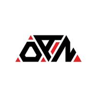 diseño de logotipo de letra triangular oan con forma de triángulo. monograma de diseño de logotipo de triángulo oan. plantilla de logotipo de vector de triángulo oan con color rojo. oan logotipo triangular logotipo simple, elegante y lujoso. Oan