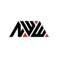 Diseño de logotipo de letra triangular nww con forma de triángulo. monograma de diseño de logotipo de triángulo nww. plantilla de logotipo de vector de triángulo nww con color rojo. logotipo triangular nww logotipo simple, elegante y lujoso. ahora