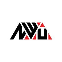 diseño de logotipo de letra triangular nwu con forma de triángulo. monograma de diseño del logotipo del triángulo nwu. plantilla de logotipo de vector de triángulo nwu con color rojo. logotipo triangular nwu logotipo simple, elegante y lujoso. nwu
