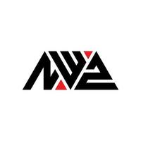 NWZ triangle letter logo design with triangle shape. NWZ triangle logo design monogram. NWZ triangle vector logo template with red color. NWZ triangular logo Simple, Elegant, and Luxurious Logo. NWZ