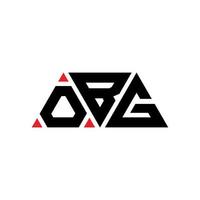 OBG triangle letter logo design with triangle shape. OBG triangle logo design monogram. OBG triangle vector logo template with red color. OBG triangular logo Simple, Elegant, and Luxurious Logo. OBG