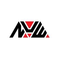 NUW triangle letter logo design with triangle shape. NUW triangle logo design monogram. NUW triangle vector logo template with red color. NUW triangular logo Simple, Elegant, and Luxurious Logo. NUW