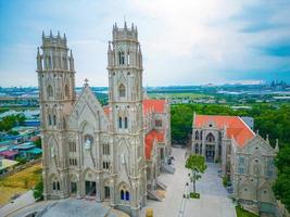 Song Vinh Church, also known as Parish Song Vinh in Phu My, which attracts tourists to visit spiritually on weekends in Vung Tau, Vietnam. Song Vinh Church have construction building look like France photo