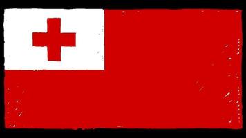 Tonga National Country Flag Marker or Pencil Sketch Looping Animation Video