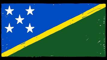 Solomon Islands National Country Flag Marker or Pencil Sketch Looping Animation Video