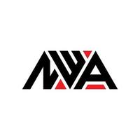 diseño de logotipo de letra triangular nwa con forma de triángulo. monograma de diseño del logotipo del triángulo nwa. plantilla de logotipo de vector de triángulo nwa con color rojo. logotipo triangular nwa logotipo simple, elegante y lujoso. nwa