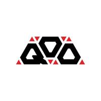 QOO triangle letter logo design with triangle shape. QOO triangle logo design monogram. QOO triangle vector logo template with red color. QOO triangular logo Simple, Elegant, and Luxurious Logo. QOO