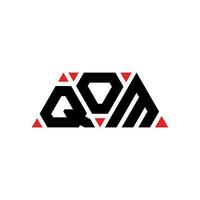 diseño de logotipo de letra triangular qom con forma de triángulo. monograma de diseño del logotipo del triángulo qom. plantilla de logotipo de vector de triángulo qom con color rojo. logotipo triangular qom logotipo simple, elegante y lujoso. qom