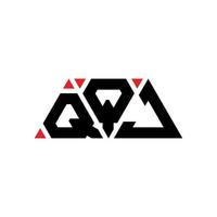 QQJ triangle letter logo design with triangle shape. QQJ triangle logo design monogram. QQJ triangle vector logo template with red color. QQJ triangular logo Simple, Elegant, and Luxurious Logo. QQJ