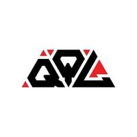 QQL triangle letter logo design with triangle shape. QQL triangle logo design monogram. QQL triangle vector logo template with red color. QQL triangular logo Simple, Elegant, and Luxurious Logo. QQL