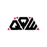 QQW triangle letter logo design with triangle shape. QQW triangle logo design monogram. QQW triangle vector logo template with red color. QQW triangular logo Simple, Elegant, and Luxurious Logo. QQW