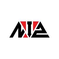NIZ triangle letter logo design with triangle shape. NIZ triangle logo design monogram. NIZ triangle vector logo template with red color. NIZ triangular logo Simple, Elegant, and Luxurious Logo. NIZ