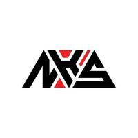 NKS triangle letter logo design with triangle shape. NKS triangle logo design monogram. NKS triangle vector logo template with red color. NKS triangular logo Simple, Elegant, and Luxurious Logo. NKS