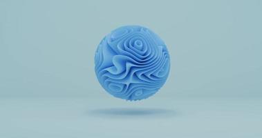 Abstraktes Hintergrunddesign mit 3D-Kugelelementen mit blauer Faltenstruktur, die sich von der 3D-Darstellung bewegt video
