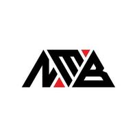 Diseño de logotipo de letra triangular nmb con forma de triángulo. monograma de diseño de logotipo de triángulo nmb. plantilla de logotipo de vector de triángulo nmb con color rojo. logotipo triangular nmb logotipo simple, elegante y lujoso. nmb