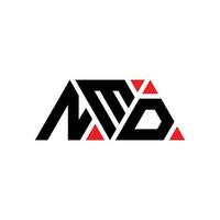 diseño de logotipo de letra triangular nmd con forma de triángulo. monograma de diseño de logotipo de triángulo nmd. plantilla de logotipo de vector de triángulo nmd con color rojo. logotipo triangular nmd logotipo simple, elegante y lujoso. nmd