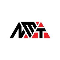 diseño de logotipo de letra triangular nmt con forma de triángulo. monograma de diseño de logotipo de triángulo nmt. plantilla de logotipo de vector de triángulo nmt con color rojo. logotipo triangular nmt logotipo simple, elegante y lujoso. nmt