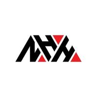 NHH triangle letter logo design with triangle shape. NHH triangle logo design monogram. NHH triangle vector logo template with red color. NHH triangular logo Simple, Elegant, and Luxurious Logo. NHH