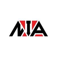 diseño de logotipo de letra triangular nia con forma de triángulo. monograma de diseño del logotipo del triángulo nia. plantilla de logotipo de vector de triángulo nia con color rojo. logo triangular de nia logo simple, elegante y lujoso. nia