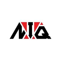 NIQ triangle letter logo design with triangle shape. NIQ triangle logo design monogram. NIQ triangle vector logo template with red color. NIQ triangular logo Simple, Elegant, and Luxurious Logo. NIQ