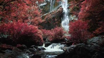 prachtige waterval in het bos van het nationale park bij de khlong lan-waterval, kamphaeng phet thailand video