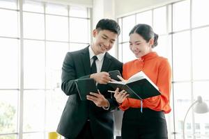 Group businessman working with technology. photo