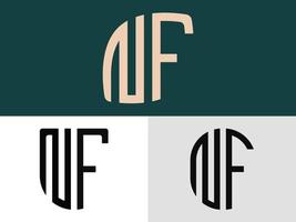 Creative Initial Letters NF Logo Designs Bundle. vector