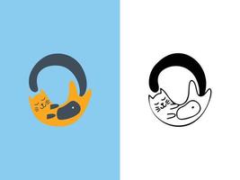 lindos diseños de logotipos de letras o gatos. vector