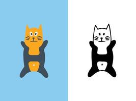 Cute Cats Letter H Logo Designs. vector