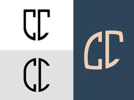 Creative Initial Letters CC Logo Designs Bundle. vector