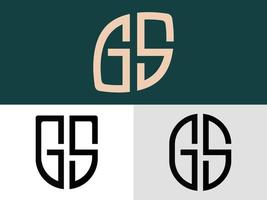 paquete de diseños de logotipo de letras iniciales creativas gs. vector