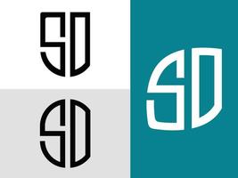 Creative Initial Letters SO Logo Designs Bundle. vector