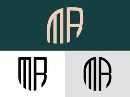paquete de diseños de logotipo de mr con letras iniciales creativas. vector