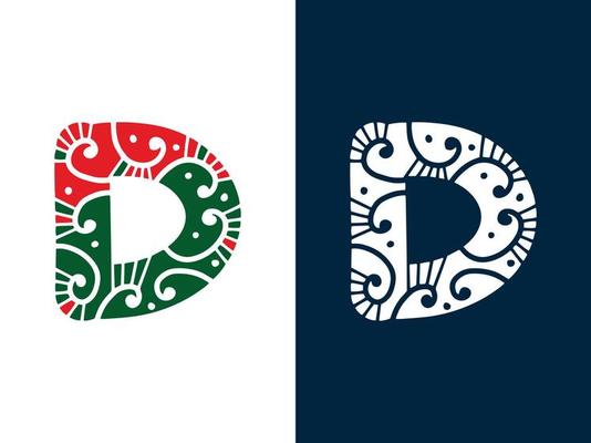 Creative Christmas Letter D Logo Designs.