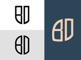 Creative Initial Letters BO Logo Designs Bundle. vector