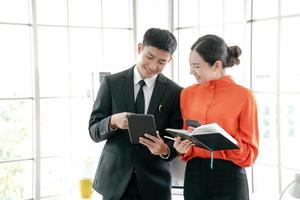 Group businessman working with technology. photo