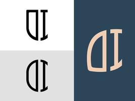 Creative Initial Letters DI Logo Designs Bundle. vector