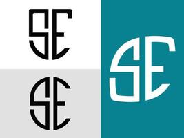 Creative Initial Letters SE Logo Designs Bundle. vector