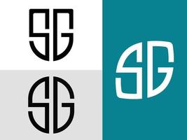 paquete de diseños de logotipos de letras iniciales creativas sg. vector