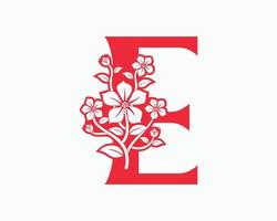 Mona Flower Initial Letters E Logo Design. vector