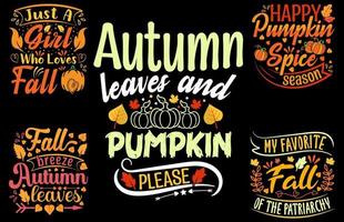 Autumn typography t-shirt design, I love fall, Happy pumpkin spice, vector element