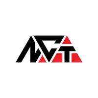 diseño de logotipo de letra triangular nct con forma de triángulo. monograma de diseño de logotipo de triángulo nct. plantilla de logotipo de vector de triángulo nct con color rojo. logotipo triangular nct logotipo simple, elegante y lujoso. nct