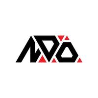 NDO triangle letter logo design with triangle shape. NDO triangle logo design monogram. NDO triangle vector logo template with red color. NDO triangular logo Simple, Elegant, and Luxurious Logo. NDO