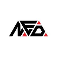 diseño de logotipo de letra de triángulo ned con forma de triángulo. monograma de diseño de logotipo de triángulo ned. plantilla de logotipo de vector de triángulo ned con color rojo. logo triangular de ned logo simple, elegante y lujoso. ned