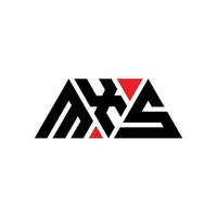 diseño de logotipo de letra triangular mxs con forma de triángulo. monograma de diseño del logotipo del triángulo mxs. plantilla de logotipo de vector de triángulo mxs con color rojo. logotipo triangular mxs logotipo simple, elegante y lujoso. mxs