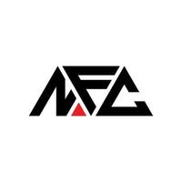 NFC triangle letter logo design with triangle shape. NFC triangle logo design monogram. NFC triangle vector logo template with red color. NFC triangular logo Simple, Elegant, and Luxurious Logo. NFC