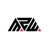 Diseño de logotipo de letra triangular mzw con forma de triángulo. monograma de diseño del logotipo del triángulo mzw. plantilla de logotipo de vector de triángulo mzw con color rojo. logotipo triangular mzw logotipo simple, elegante y lujoso. mzw