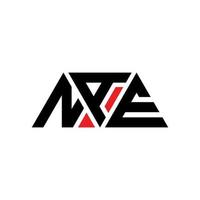 NAE triangle letter logo design with triangle shape. NAE triangle logo design monogram. NAE triangle vector logo template with red color. NAE triangular logo Simple, Elegant, and Luxurious Logo. NAE